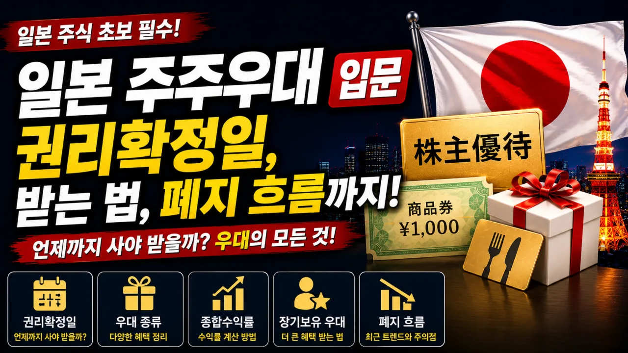일본 주주우대 입문 - 권리확정일, 받는 법, 폐지 흐름까지